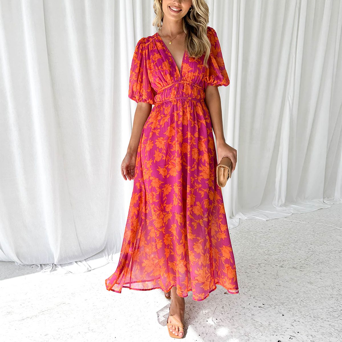 Clara | Lente lange jurk
