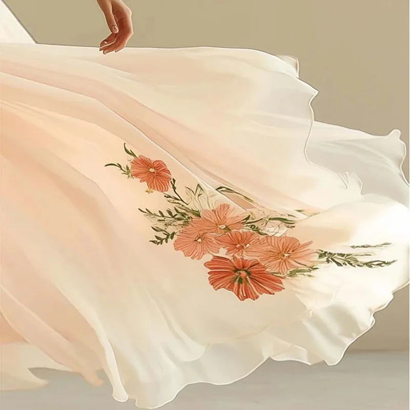 Amelia | Elegante feestjurken met V-hals en hoge taille