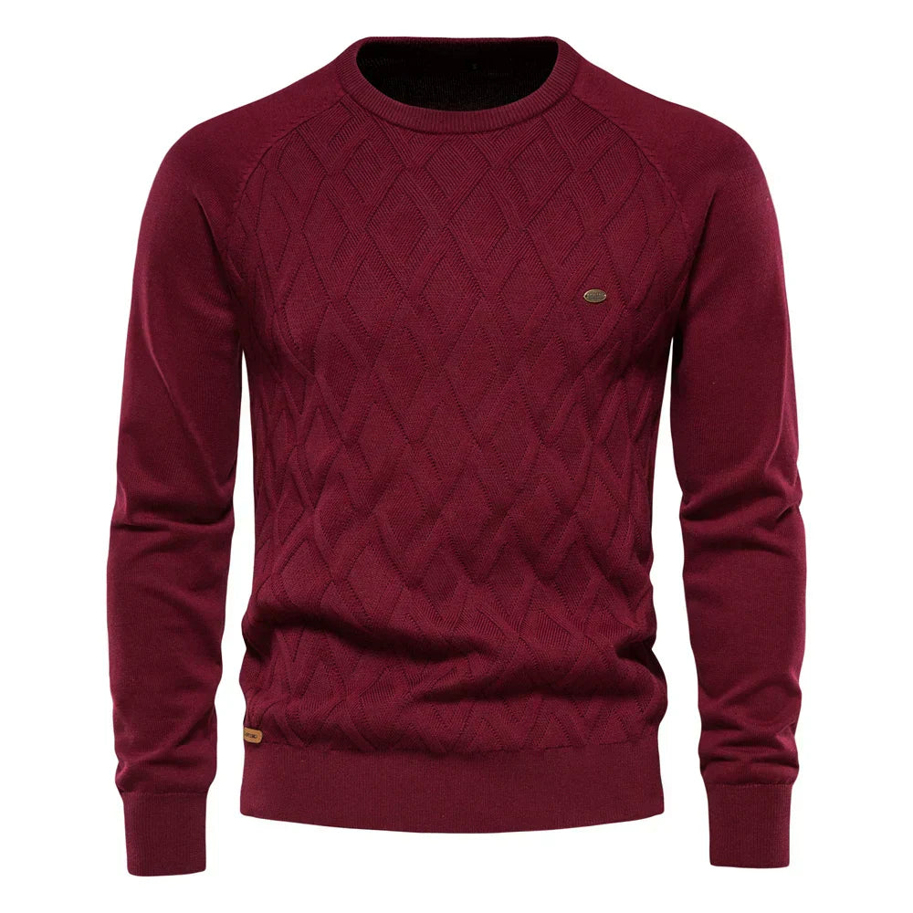 Tobias | Herenpullover met Ruitpatroon