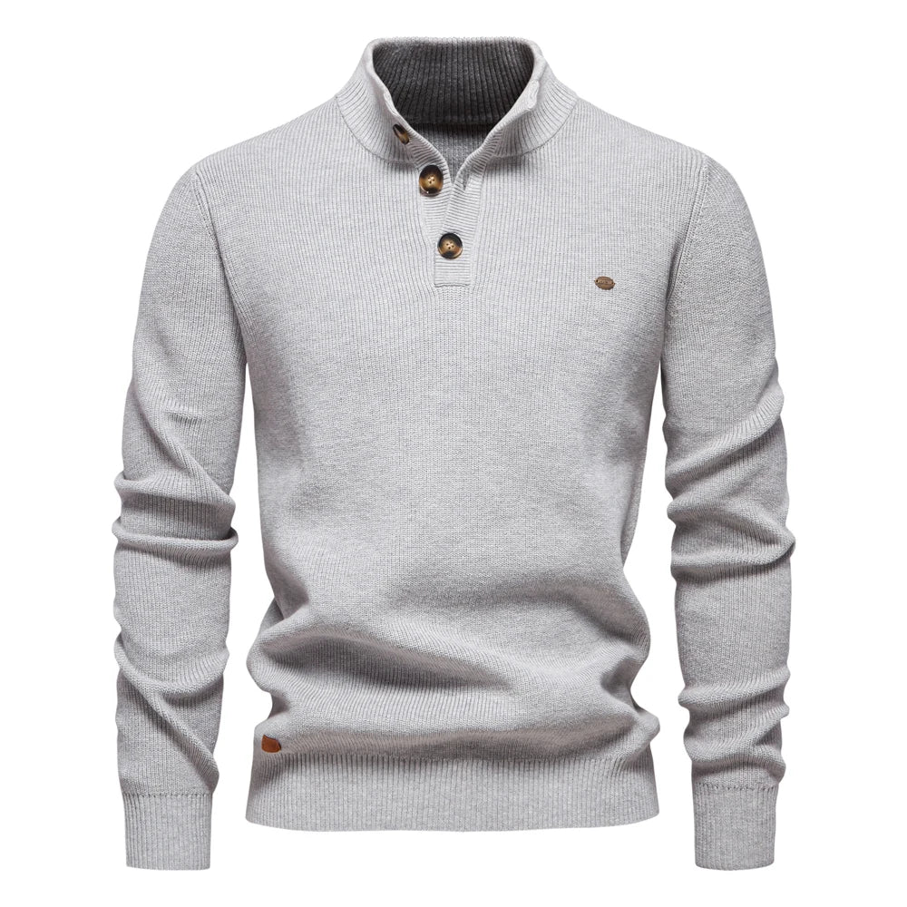 Nils | Herenpullover met knoopdesign