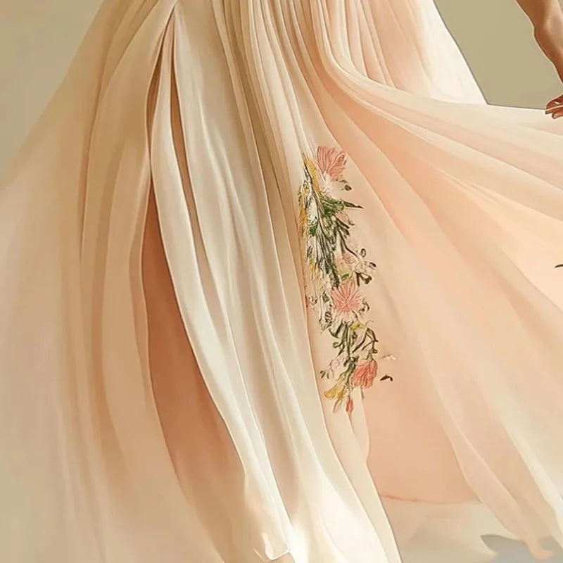 Amelia | Elegante feestjurken met V-hals en hoge taille