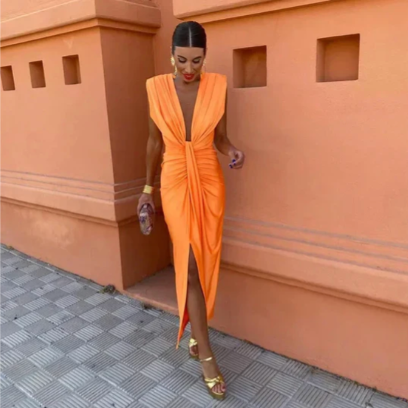 Lily | Elegante geplooide jurk