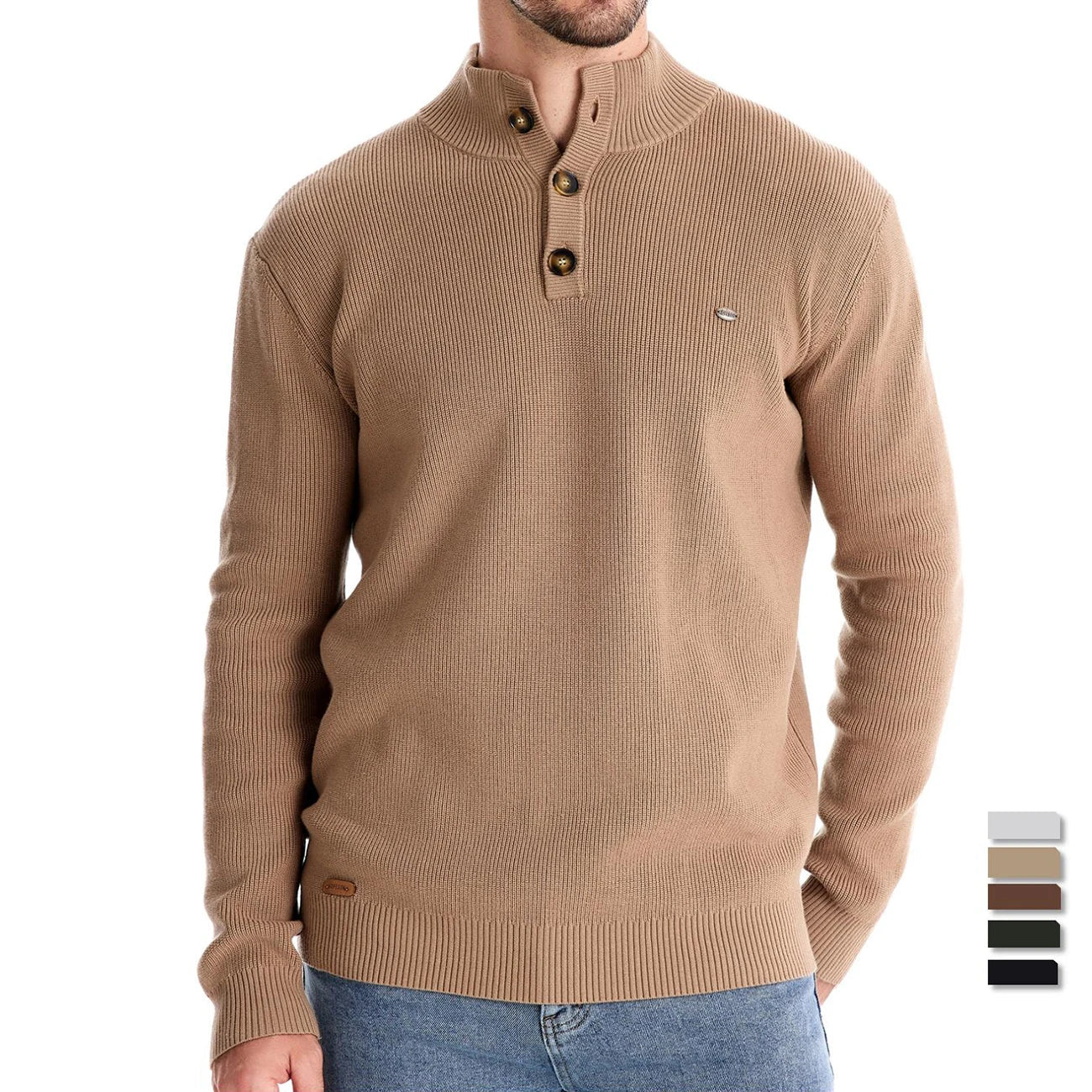 Nils | Herenpullover met knoopdesign