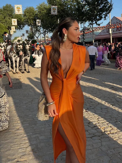 Lily | Elegante geplooide jurk