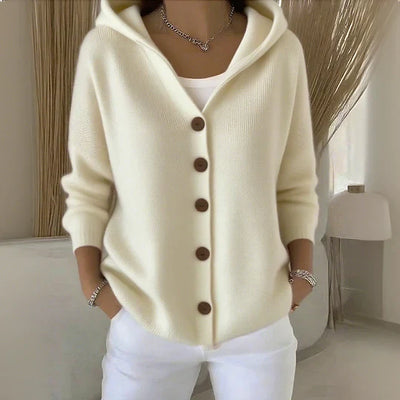 Felicia | Trendy Gebreide Jas met Kap