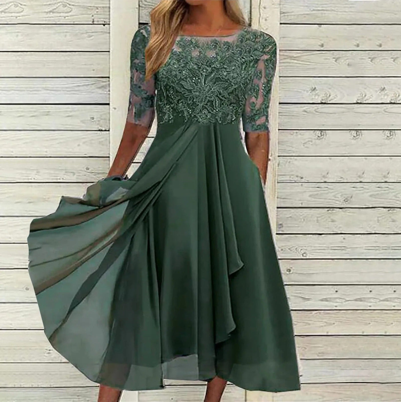 Taryn® | Elegante midi-jurk van kant