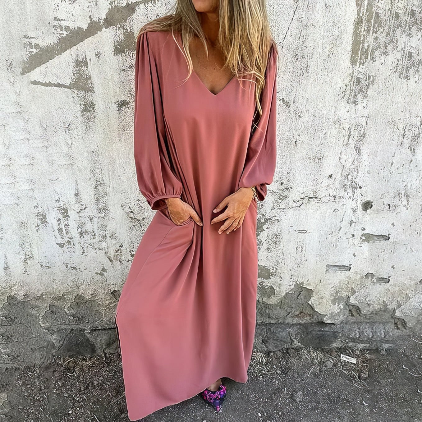 Lisara™ | Lange Boho Jurk met Zakken