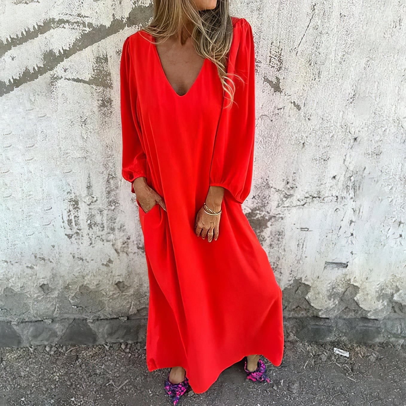 Lisara™ | Lange Boho Jurk met Zakken
