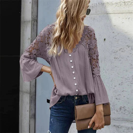 SARA™ | - Bloemen Kant Blouse