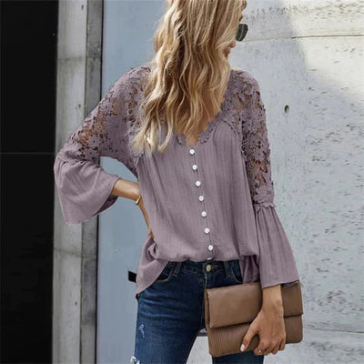 SARA™ | - Bloemen Kant Blouse
