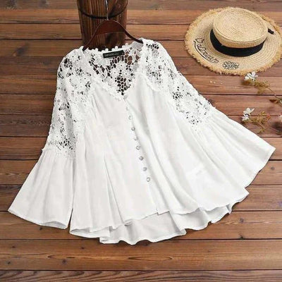 SARA™ | - Bloemen Kant Blouse