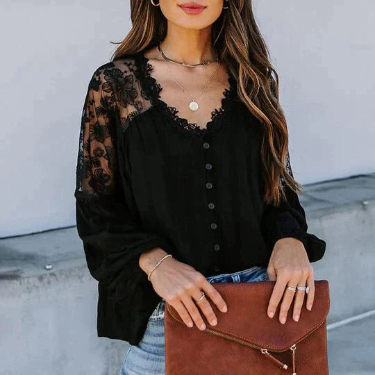 SARA™ | - Bloemen Kant Blouse