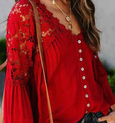 SARA™ | - Bloemen Kant Blouse