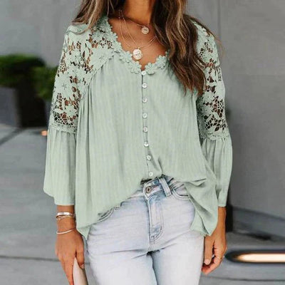 SARA™ | - Bloemen Kant Blouse