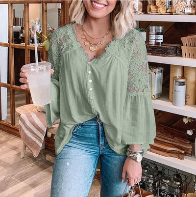 SARA™ | - Bloemen Kant Blouse