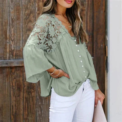 SARA™ | - Bloemen Kant Blouse