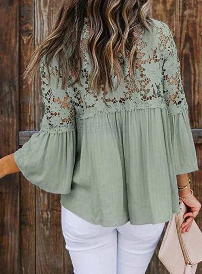 SARA™ | - Bloemen Kant Blouse