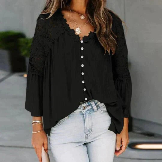 SARA™ | - Bloemen Kant Blouse