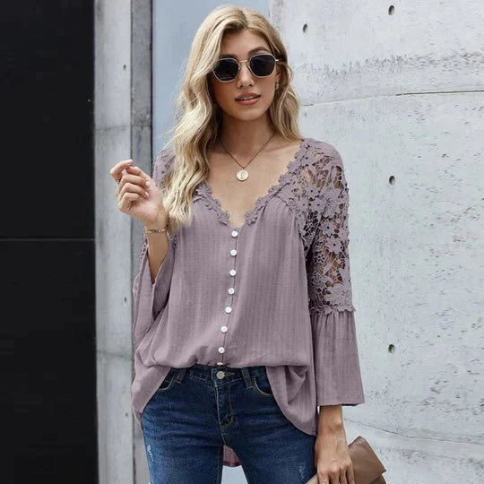 SARA™ | - Bloemen Kant Blouse