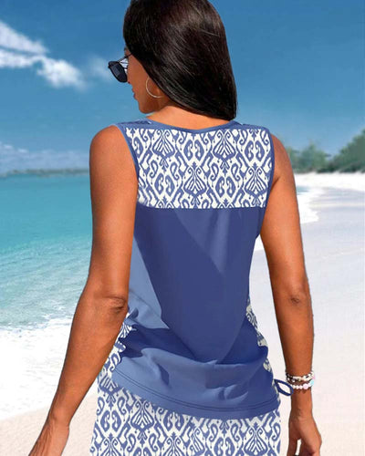 Tankini's met geometrische print en V-hals