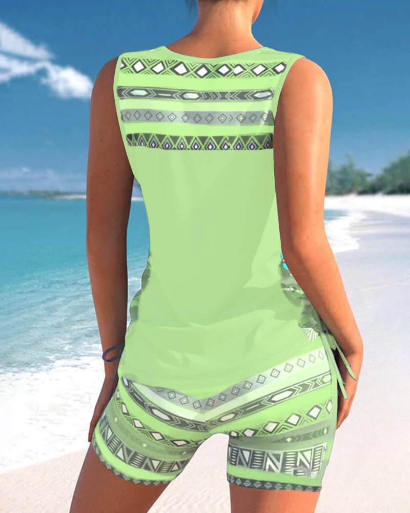 Tankini's met geometrische print en V-hals