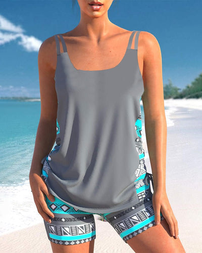 Tankini's met geometrische print en V-hals
