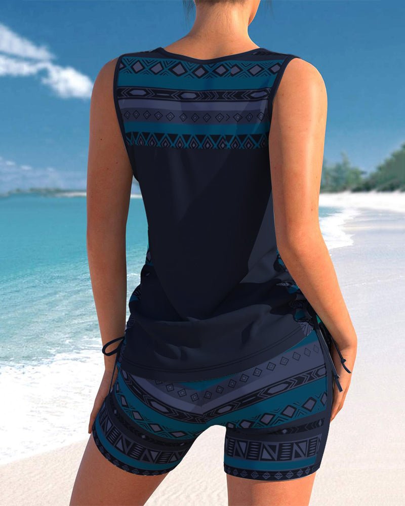 Tankini's met geometrische print en V-hals